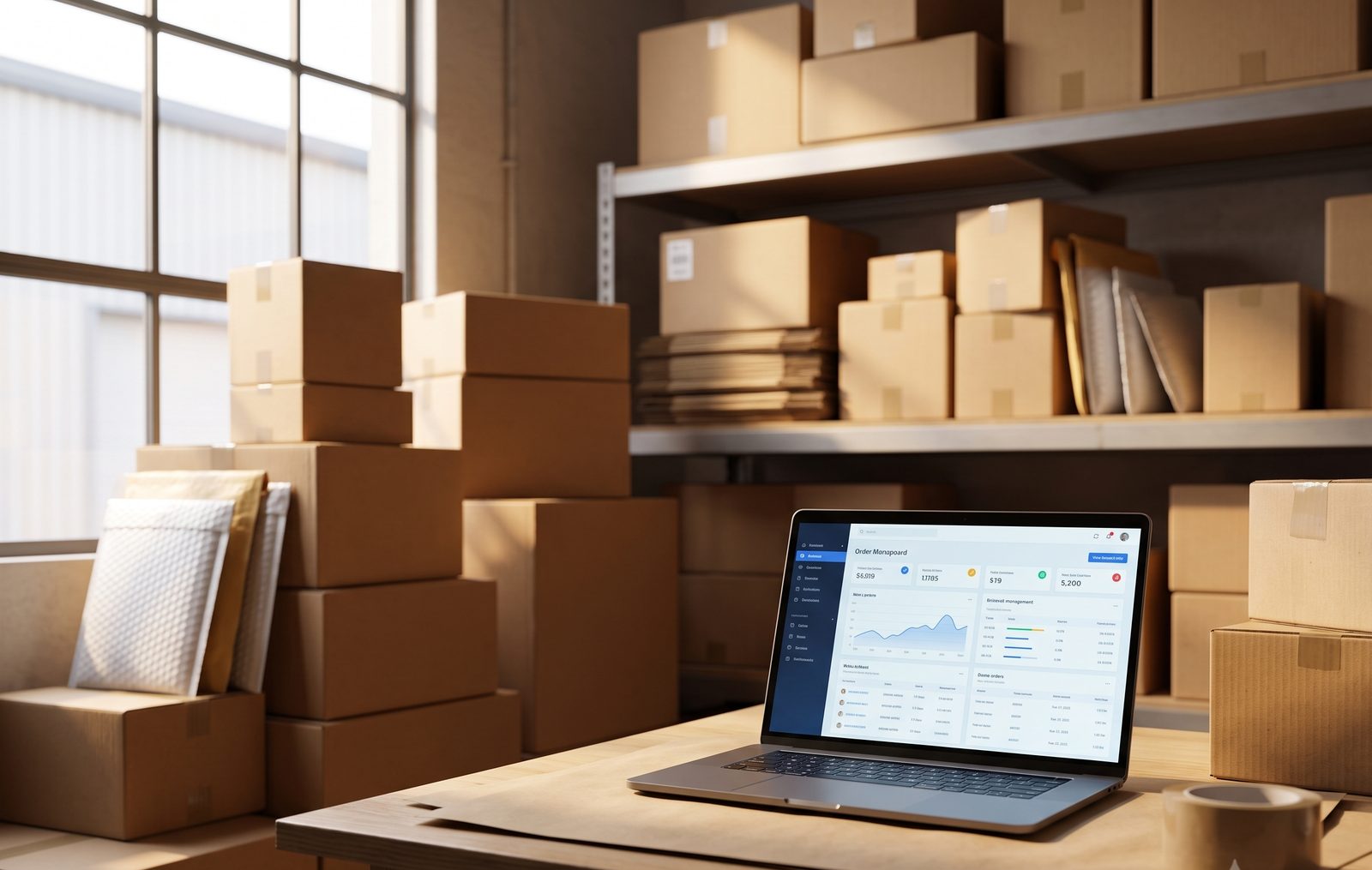 Ecommerce store analytics dashboard on a screen