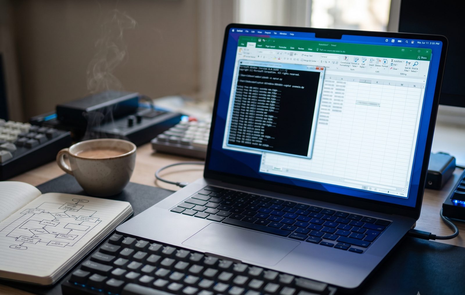 Custom Python script tool running on a computer screen