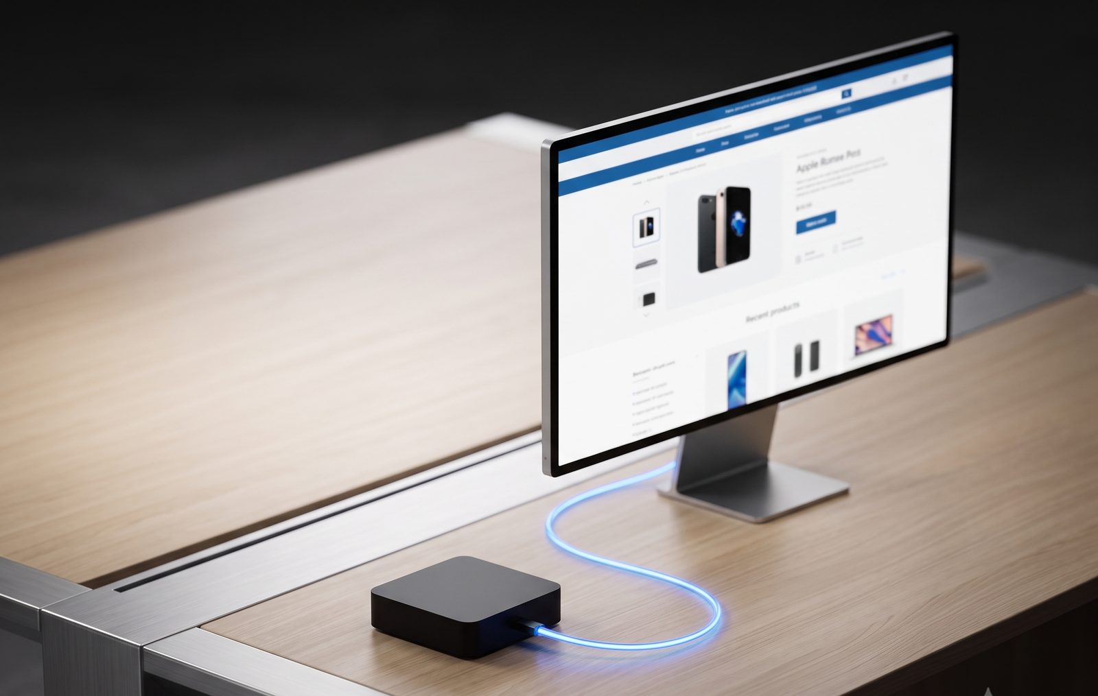 Custom headless commerce storefront on a screen