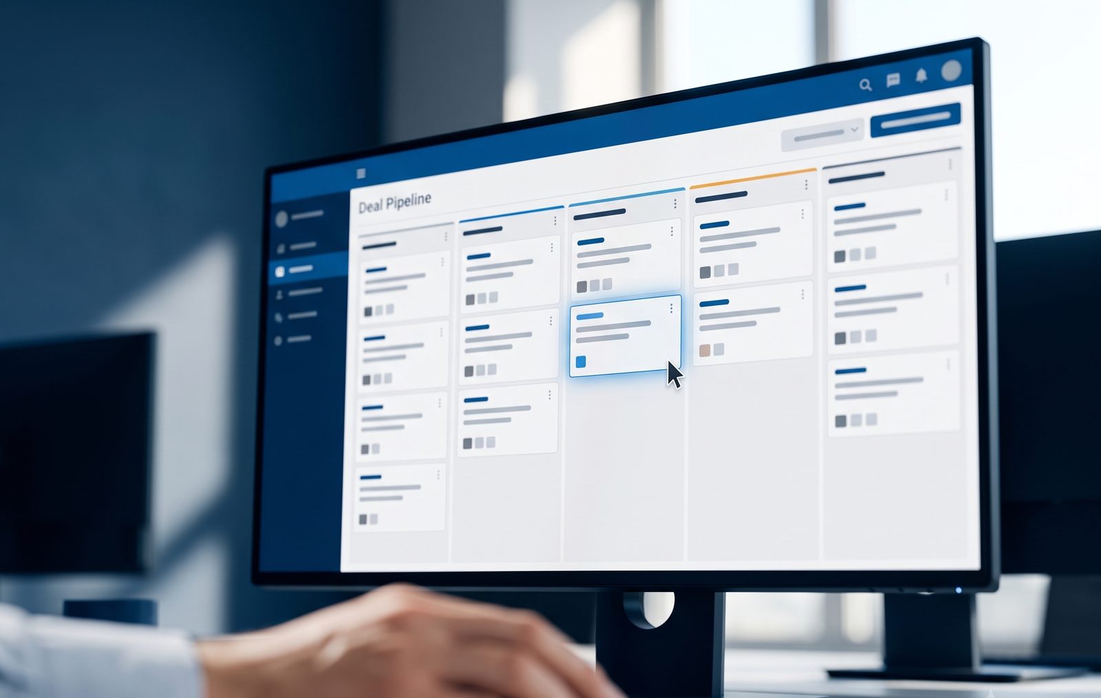 Pipedrive sales pipeline dashboard on a screen