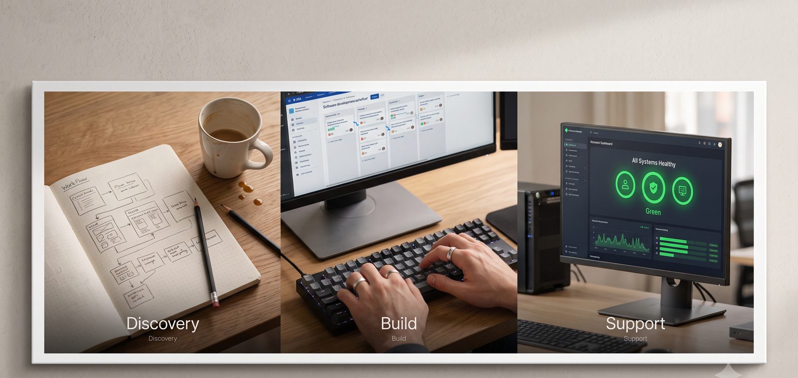 Automation specialist reviewing a multi-step workflow process on screen