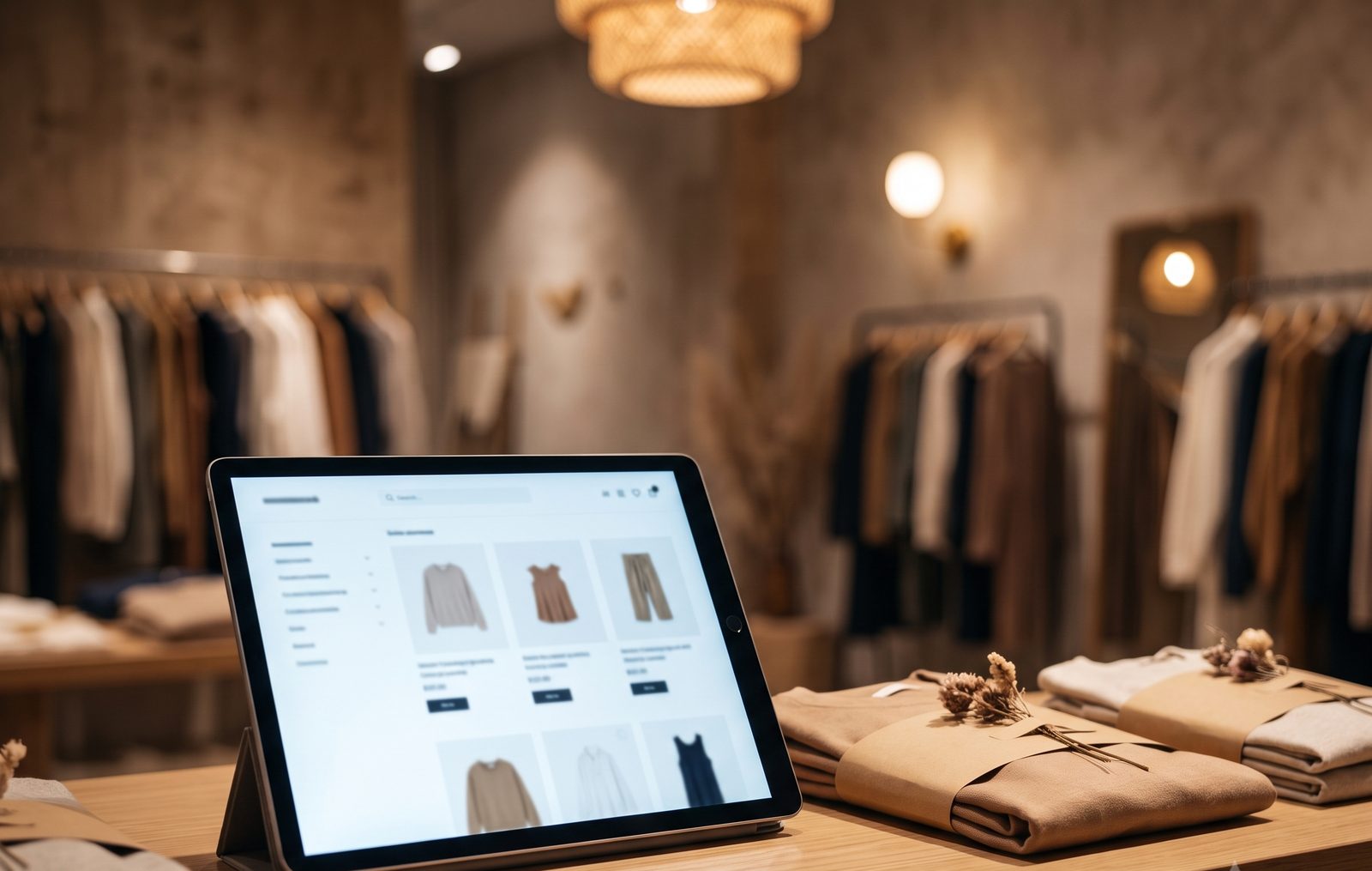 Shopify store dashboard on a screen